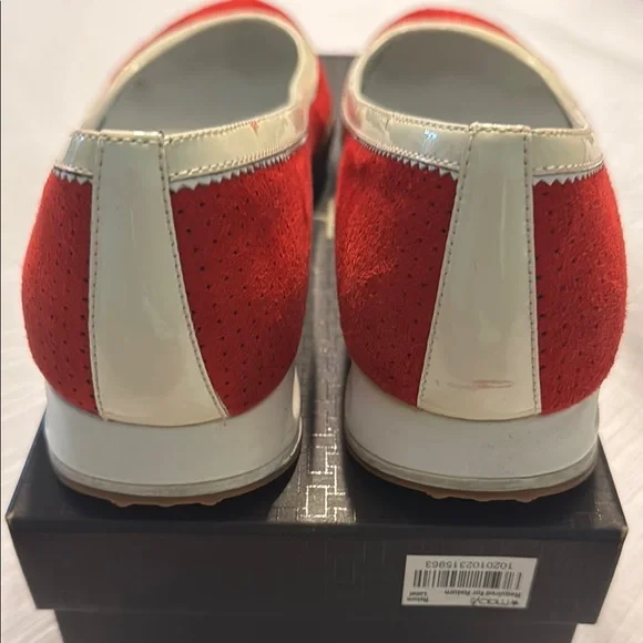 Cole Haan Red Leather Flats Timeless Design - Picture 3 of 5